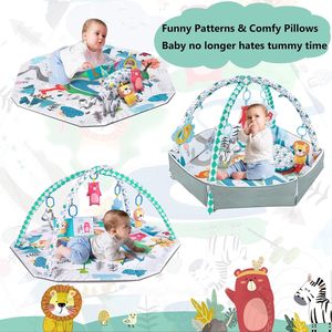 Tummy Time Mat Ball Pit 10 en 1 Baby Gym Activity Play Mat con juguetes Tummy Time Pillow para el desarrollo de habilidades motoras <span class=keywords><strong>sensoriales</strong></span> - Product Image 2