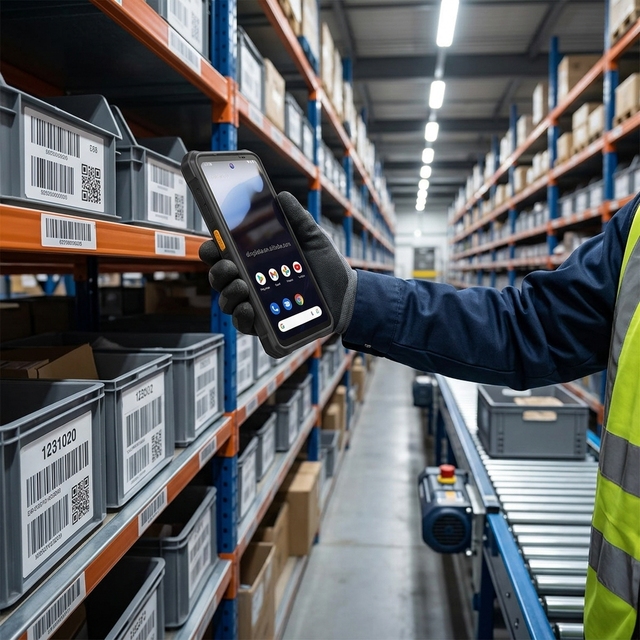 6" Warehouse Inventory PDA Android 14 Handheld Barcode Scanner Qr Code Reader Handheld Terminal Anti-Fingerprint Waterproof IP68