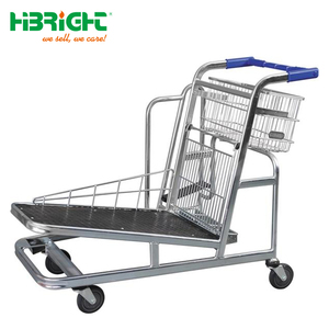 Heavy Duty Warehouse Picking <b>Trolley</b> Flat <b>Platform</b> Cart Supermarket Stock Replenishment Cart with Wheels - Product Image 3