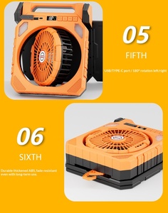 Ventilador Solar Oscilante Portátil, Batería Recargable USB de 10400mAh, Luz LED, Temporizador, Banco de Energía de Emergencia para Auto/RV/Hotel - Product Image 6