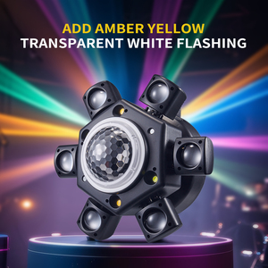 Faro LED a testa mobile Magic Ball a sei bracci da 100W con laser rosso/verde, strobo e DMX512 per parchi a tema e discoteche - Product Image 4