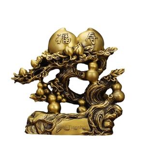 Ornements en laiton en forme de pêche, Cadeau d'anniversaire Duofu <span class=keywords><strong>Tianshou</strong></span>, Décoration d'intérieur, Mascotte de pêche féerique en cuivre en forme de gourde - Product Image 5