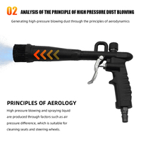 Pistolet de nettoyage pneumatique professionnel pour l'intérieur des voitures, à tube unique, brosse de 40 mm, pression réglable de 4 à 8 bars, 3500 à 6500 tr/min