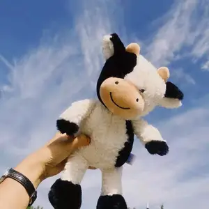 Yumuşak Plushie inek oyuncaklar dolması hayvan süt sığır bebekler çocuklar için yatıştırmak oyuncak sevimli inek şekerleme peluş yastık hediyeler arkadaşlar için