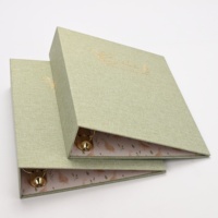 Carpeta Portafolio A4 de Lino con Logotipo Personalizado, 3 Anillas, Clips de Colores, Carpeta de Archivo, Venta al Por Mayor Directa de Fábrica