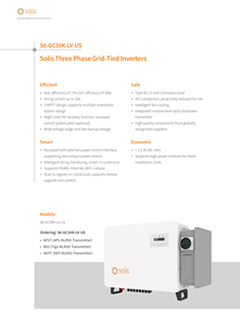 Versión Estadounidense S6-GC30K-LV-US, Sistema Solar Trifásico de Bajo Voltaje de 30KW Conectado a la Red, S6-GC30K-LV-US 30kw S6-GC30K-LV-US - Product Image 6