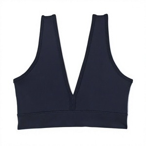 Soutien-gorge de sport classique pour femme, dos croisé, rembourré, maintien élevé, grande taille, avec logo frontal, anti-transpiration et respirant - Product Image 3
