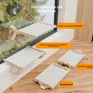 Lit suspendu pour chat, hamac pliable à ventouse pour balcon et fenêtre, idéal pour bronzer et dormir, avec option <span class=keywords><strong>de</strong></span> pose <span class=keywords><strong>au</strong></span> <span class=keywords><strong>sol</strong></span> - Product Image 2