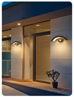 Lampe murale LED extérieure en aluminium IP65 étanche 18W avec détecteur de mouvement radar et diffuseur en polycarbonate pour jardin, balcon, véranda