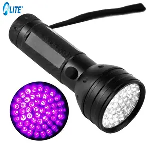 2023 Hete Verkoop 51led 395nm Aluminiumlegering Blacklight Krachtige Uv Draagbare Zaklamp Voor Huisdierurine Detector