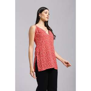 Tina Flora Corset Kurti Femme, haut ethnique élégant sans manches, col halter, imprimé floral, tendance, vêtement d'été confortable pour tous les jours - Product Image 5