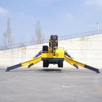 Grue araignée sur chenilles de 8 tonnes, télécommandée, robuste, à moteur diesel, haute efficacité, hauteur de levage de 16,8 m, pour la construction