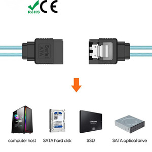 <b>SATA</b> 7P 180 To <b>SATA</b> 7P 180 Data Cable 12Gbps Blue Copper Wire For Hard <b>Drive</b> Server Connection - Product Image 5