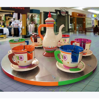 Manège à tasses à thé sur le thème du lotus pour parc d'attractions, équipement de jeux d'extérieur pour enfants KANGYA, modèle E01, 8 places, à vendre