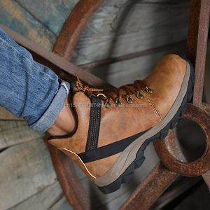 Chaussures de travail imperméables pour hommes Chaussures de sécurité en cuir microfibre à bout en acier pour hommes pour le travail Chaudes - Product Image 6