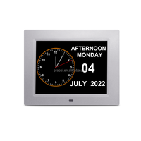 Jam Dinding Meja Hari LED Display Alarm Bingkai Foto 7 8 10 12 Inci LCD Analog Jam Digital Dementia Jam