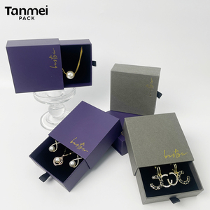 Juego de Cajas de Embalaje para Joyería en Gris y Morado con Logotipo Personalizado para Collares, Pendientes, Anillos y Pulseras - Product Image 5