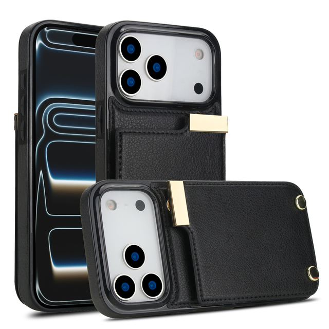 High Quality Card Holder Magnetic Wallet Pu Leather Back Phone Cover case for iphone 17 air Pro Max 16 15 14 13 12