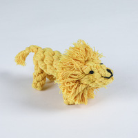 Jouets à nouer pour chiens en corde de coton tressée à la main pour le nettoyage des dents, modèle BQ011, emballage en sac OPP, vente en gros directe