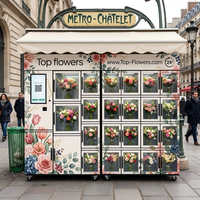 Distributeur automatique de bouquets de roses fraîches JOYVEND OEM Commercial à 24 cellules, distributeur de fleurs en libre-service pour aéroport, hôtel, hôpital