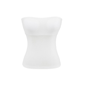 Canotta Vintage Corta Imbottita Effetto Nuvola <span class=keywords><strong>Senza</strong></span> <span class=keywords><strong>Spalline</strong></span> da Donna, Sottogiacca Base per Stratificazione, Nuovo Arrivo Estivo, Modello Off-Shoulder - Product Image 5