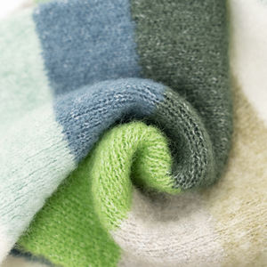 وشاح نسائي سميك مقاوم للرياح ودافئ، تصميم كلاسيكي منسوج بنمط مربعات، شال شتوي بألوان قوس قزح - Product Image 3