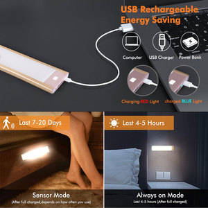 Luz LED para armario, lámpara luminosa transparente con USB, interruptor OEM, Sensor de movimiento de pared magnético debajo de luz LED de armario - Product Image 4