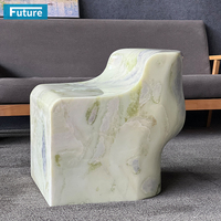 Meubles de luxe au design moderne 100% tabouret en marbre vert clair fabriqué en pierre naturelle pour salon salle à manger hôtel café