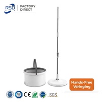 Juego de Mopa Giratoria de 360 Grados con Sistema de Autolimpieza, Separación de Agua Limpia y Sucia, Microfibra, un Solo Cubo