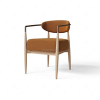 Ensemble de salle à manger sculptural sur mesure FERLY, table ronde en chêne cannelé artisanale, chaises en cuir vegan, taille et finition au choix