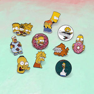 BSBH Chine Fabricant Pas Cher En Gros Personnalisé En Métal Mignon Dessin Animé Anime <span class=keywords><strong>Simpsons</strong></span> Drôle Personnalité Badges Épinglettes Pour Vêtements - Product Image 4