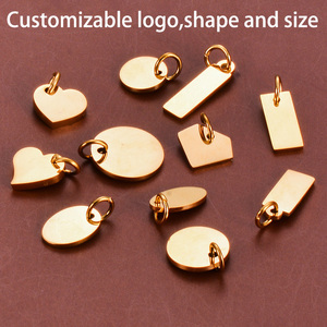 Pendentifs de Bijoux à Logo Personnalisé à Graver, Cœurs Ronds Ovales en Acier Inoxydable, Breloques en Métal pour Colliers et Bracelets Gravés au Laser - Product Image 2