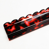 Règle de Mahjong en Acrylique Rouge Effet Écaille de Tortue, Magnétique, à Motif Ondulé, Triée aux États-Unis, 1 Pièce ou Lot de 4 Pièces