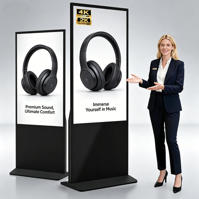 Floor Stand Digital Signage Built In High Fidelity Speaker Clear Sound for Voice Video Advertising Playback Device Kiosk