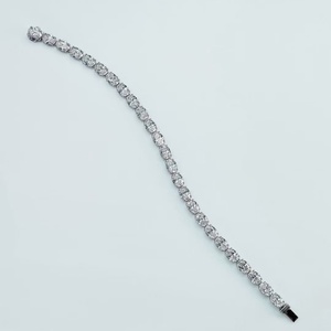 Exquisite Round Lab Grown Diamond Tennis <b>Bracelet</b> 10K Solid Gold Line Diamond <b>Bracelet</b> Gift for Her - Product Image 4