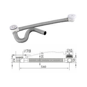 R & D d'usine Raccords de salle de bain Tuyau en plastique Baignoire Déchets Drain Pop-up <span class=keywords><strong>Siphon</strong></span> Drain - Product Image 3