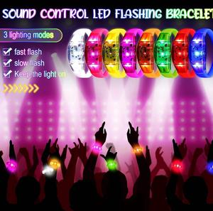 Pulsera LED Fluorescente de Silicona con Logotipo Personalizado para Fiestas, Activación por Voz, Venta al Por Mayor - Product Image 2