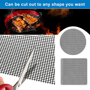 Tapis de barbecue 40 * 30 cm, feuilles antiadhésives réutilisables pour barbecue au charbon de bois, au gaz, pour la cuisson de la viande et des légumes - Product Image 3