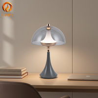 Lampe de table LED moderne rechargeable, corps en aluminium, commande tactile flexible, sans fil, alimentée par batterie, lumière de nuit protectrice pour les yeux