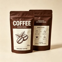 Bolsas de Café de Papel Kraft Ecológicas con Impresión Personalizada, Bolsa con Cierre y Base Plana, Forrada con PLA, para Empacar Granos de Café y Alimentos