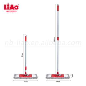 LiAo <strong>Red</strong> Green Blue Multi Colors 40cm 360 Rotating Chenille Sweeping Dust Flat <strong>Mop</strong> for Household Floor Cleaning - Product Image 2