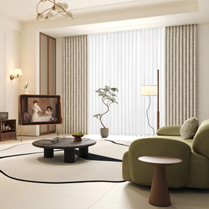 <span class=keywords><strong>Tende</strong></span> <span class=keywords><strong>a</strong></span> <span class=keywords><strong>Pieghe</strong></span> <span class=keywords><strong>Francesi</strong></span> Color Crema Chiaro con Motivi Floreali e Alta Ombreggiatura per Soggiorno e Camera da Letto, Atmosfera Sofisticata - Product Image 1