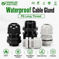 Passe-câble industriel Hongjin IP68 étanche basse tension en nylon EPDM, type PG/M à filetage long, certifié CE, ignifuge UL94-V0