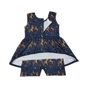 RTS NO MOQ Kids Girl Diseño occidental Mameluco de verano Venta al por mayor Ropa para niños - Product Image 3