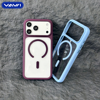 VAWI B427 Coque magnétique transparente antichoc tendance pour iPhone 18 17 16 Pro Max, anti-jaunissement, étui transparent pour Samsung