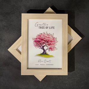 Marco de Fotos de Árbol de la Vida con Piedras Preciosas Hecho a Mano al por Mayor |   Piedras Curativas de Cristal Auténtico (Ametista y <span class=keywords><strong>Cuarzo</strong></span> <span class=keywords><strong>Rosa</strong></span>) |   Arte Mural <span class=keywords><strong>Espiritual</strong></span> en 3D - Product Image 6