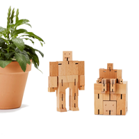 Enfants cubebot puzzles accessoires solide personnalisé en bois naturel jouets éducatifs robot transformant cube pour garçons et filles