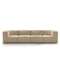 Canapé modulaire en forme de L en tissu beige crème en lin blanc pour salon moderne, utilisation hôtelière, canapé Dune