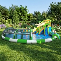 Glissière d'eau gonflable de parc aquatique d'enfants d'amusement d'amusement de WINSUN avec la grande piscine à vendre extérieure