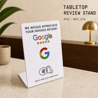 Carte de commentaires Google 10 cm, mémoire 512 octets, autocollant de table en PVC, carte de rétroaction NFC215 avec détection inductive pour usage en restaurant